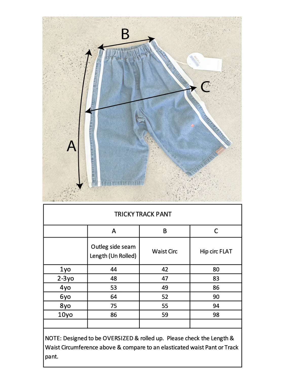 twin collective tricky track pant - side stripe blue