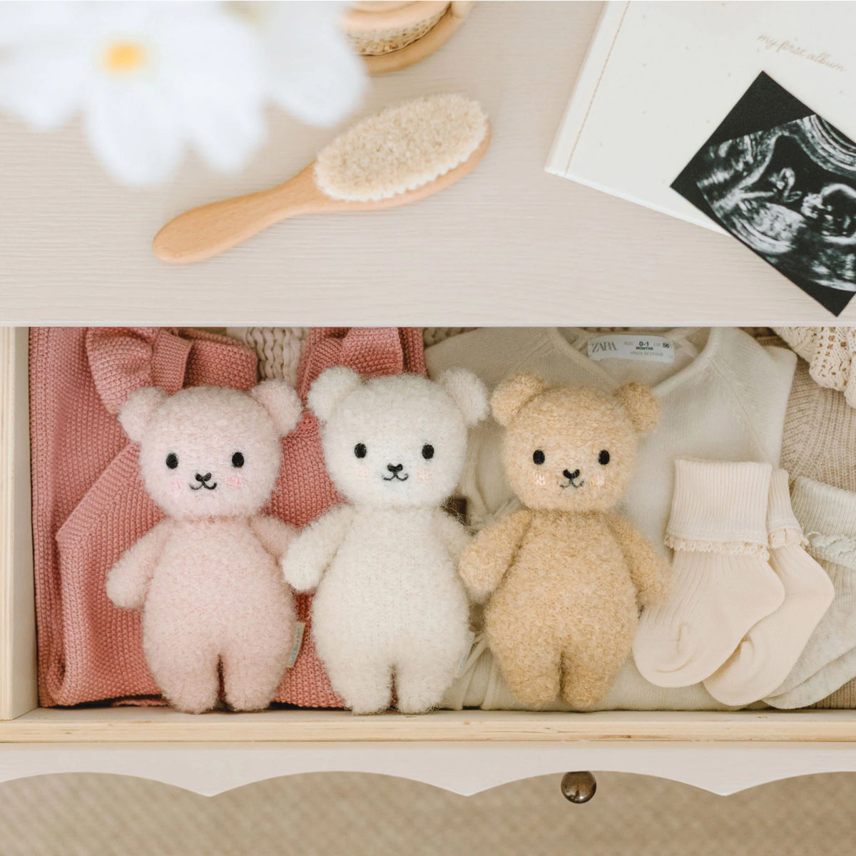 cuddle + kind baby bouclé bear - honey