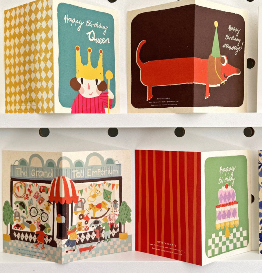 florence fry card - toy shop