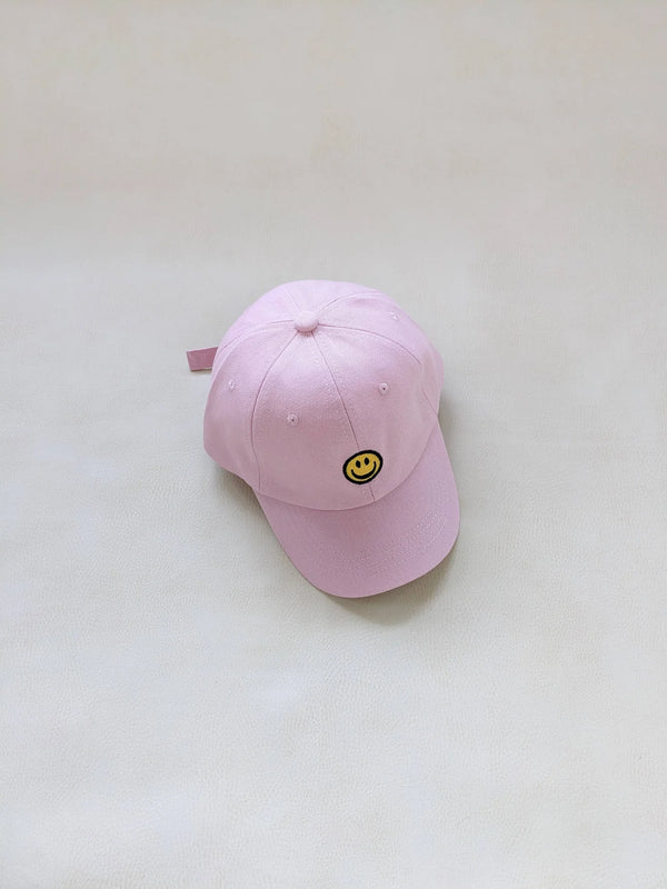 tiny trove smiley embroidery cap - lilac