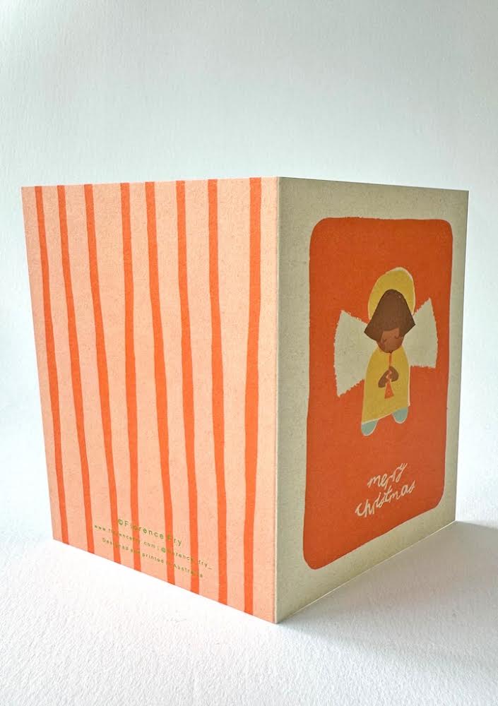 florence fry angel (stripes) card