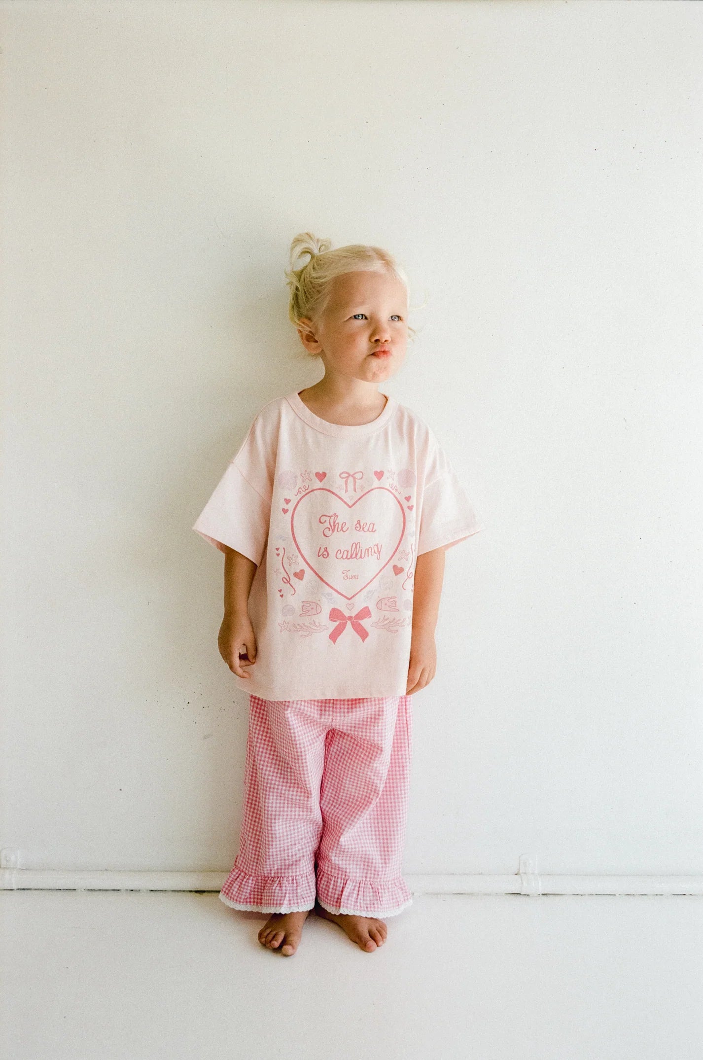 juni jnr dora pant - strawberry gingham