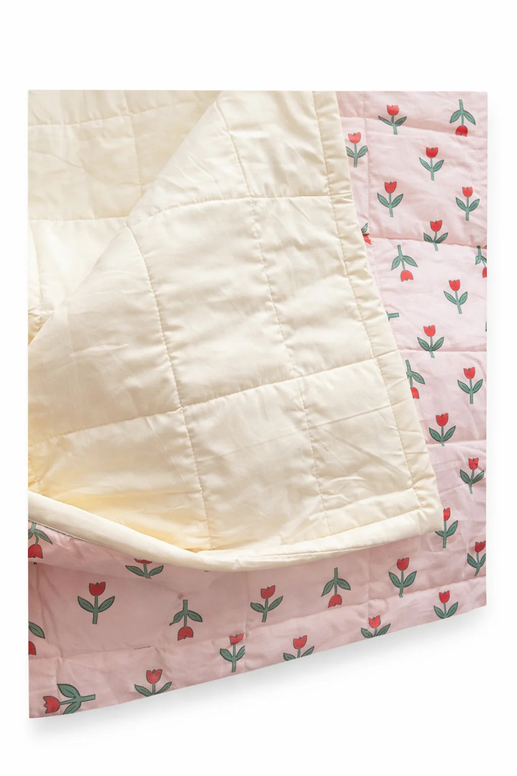 play linen tulip garden reversible quilt