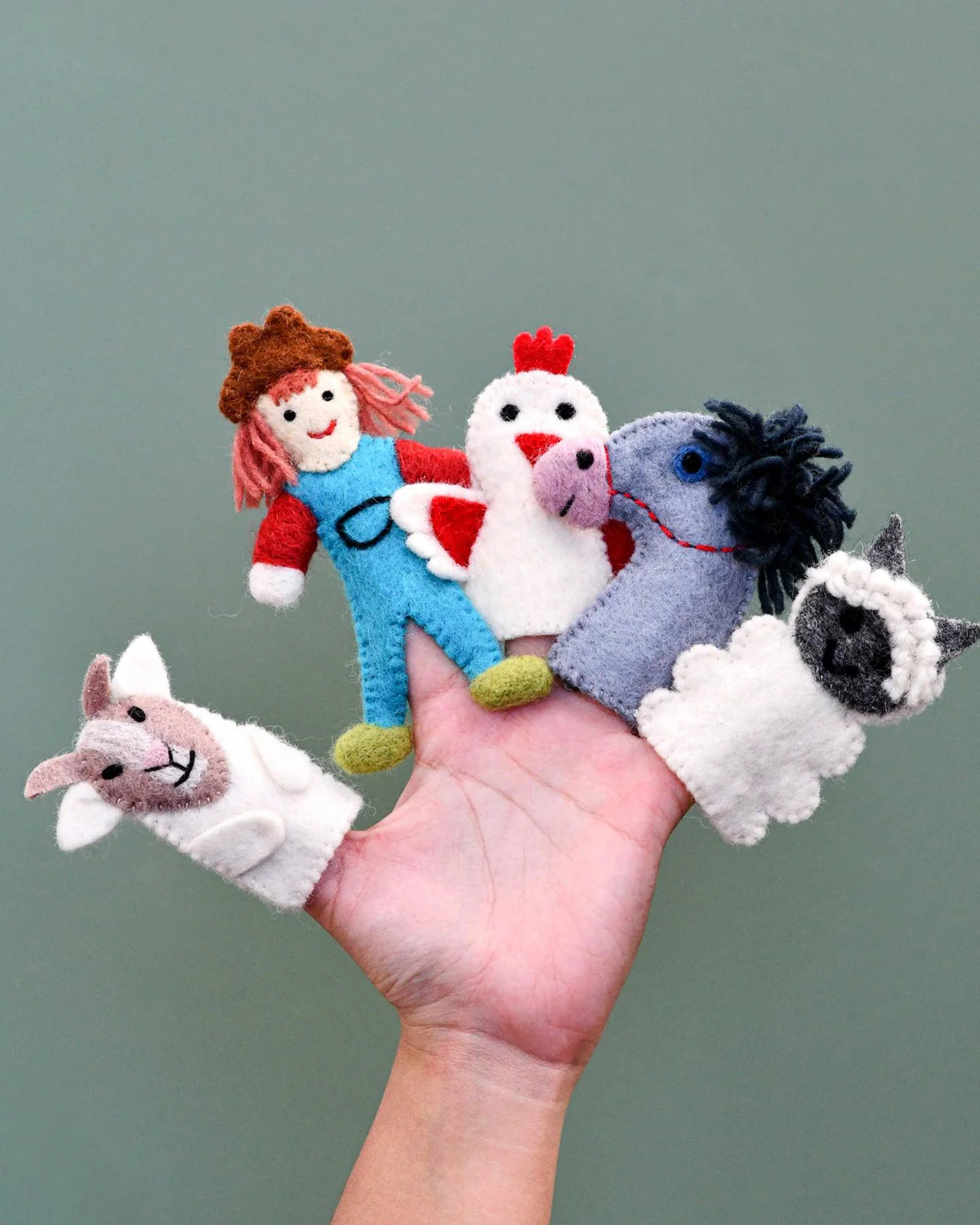 tara treasures old macdonald farm animals b - finger puppet set