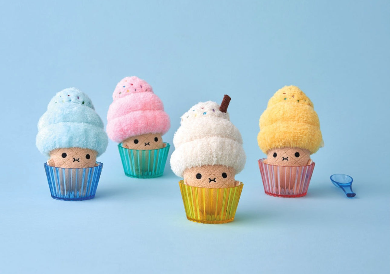 noodoll ricecream strawberry mini sitting plush toy