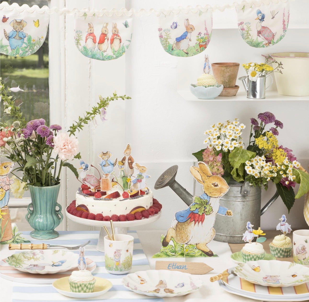 meri meri peter rabbit reusable melamine small plates (pk of 6 in 6 designs)