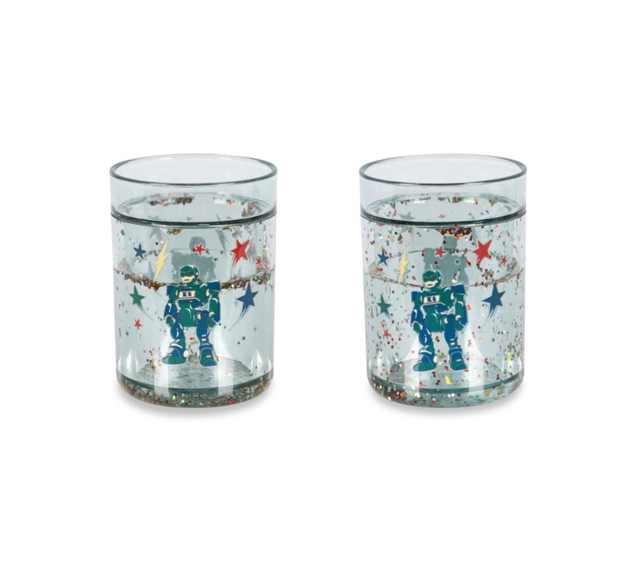 konges slojd 2 pack glitter cups - hero robot