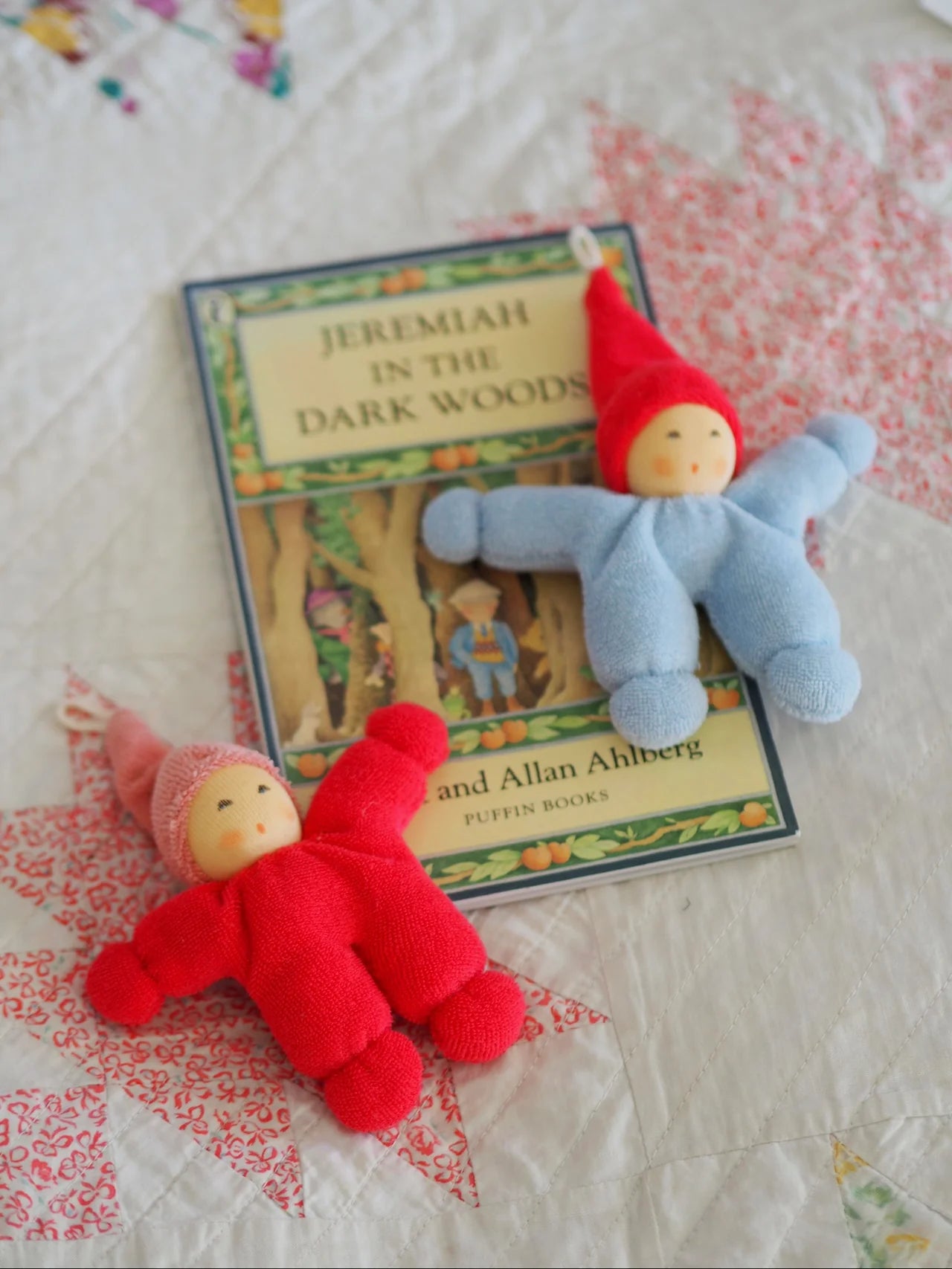 nanchen natur baby gnome rattle - blue - pre order