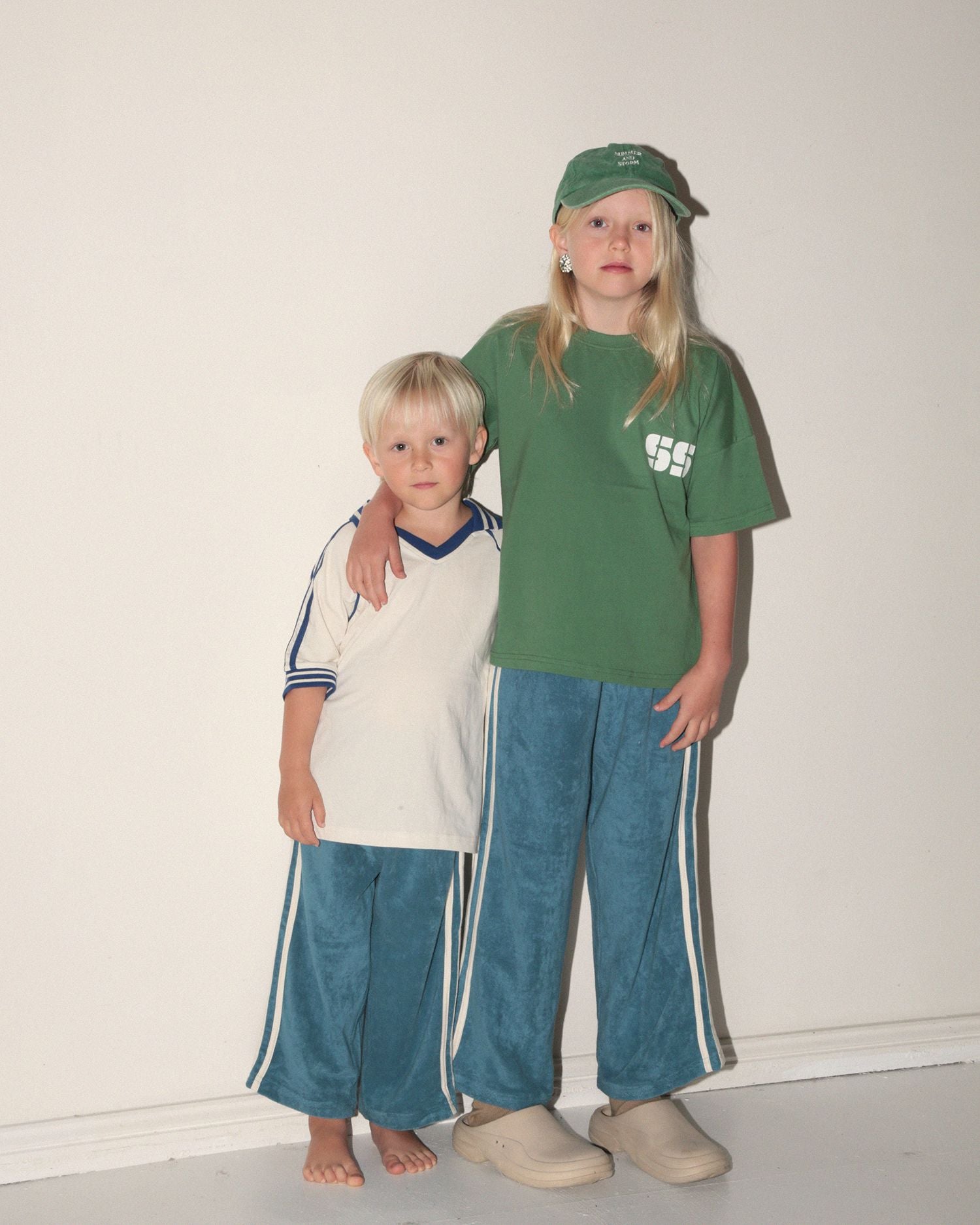 summer and storm racer terry wide leg pant - blue