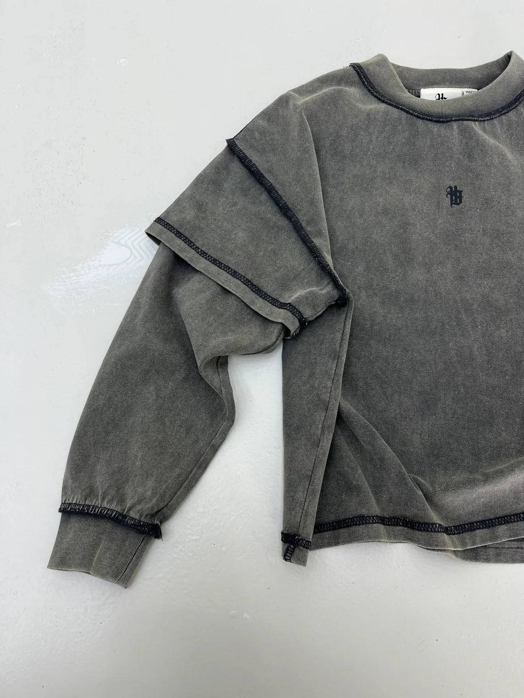 house of basicz the nueve longsleeve - grey vintage wash - pre order