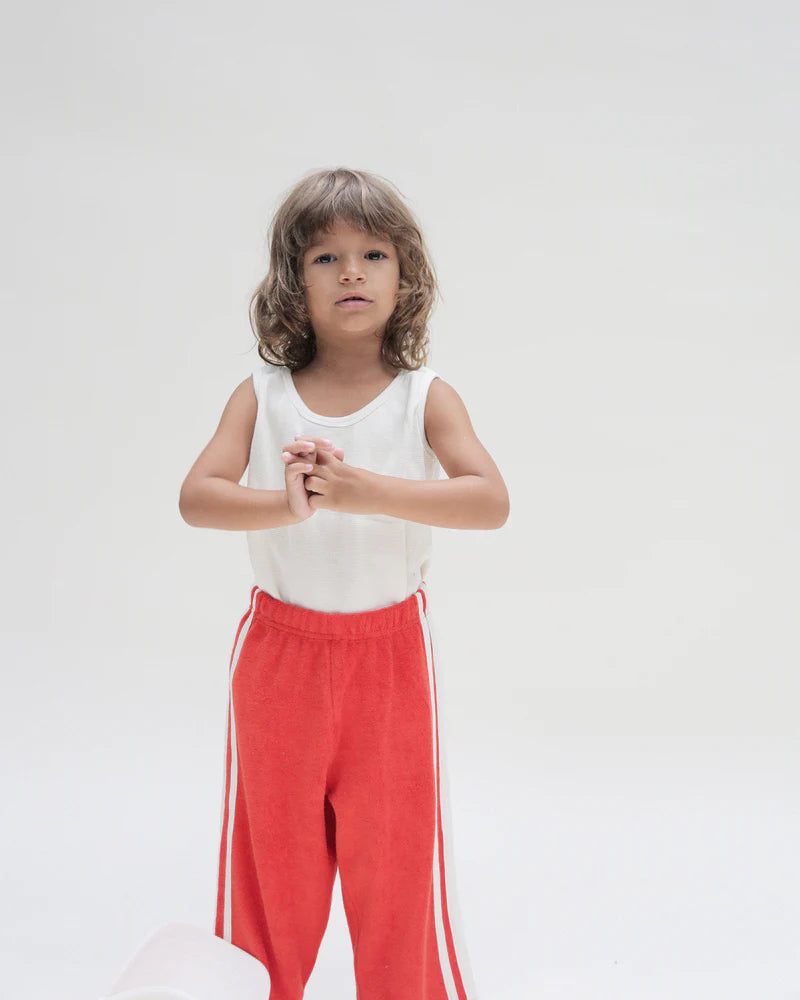 summer and storm racer terry wide leg pant - red