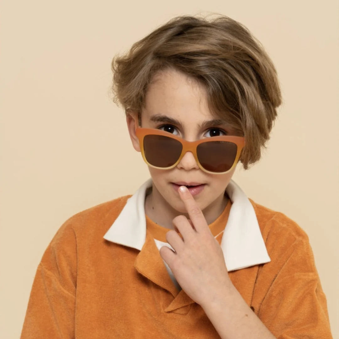 grech & co iconic wayfarer polarised sunglasses - sienna ombre (junior)