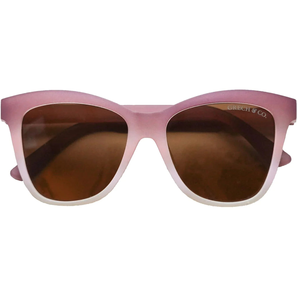 grech & co iconic wayfarer polarised sunglasses - mauve rose ombre (junior)