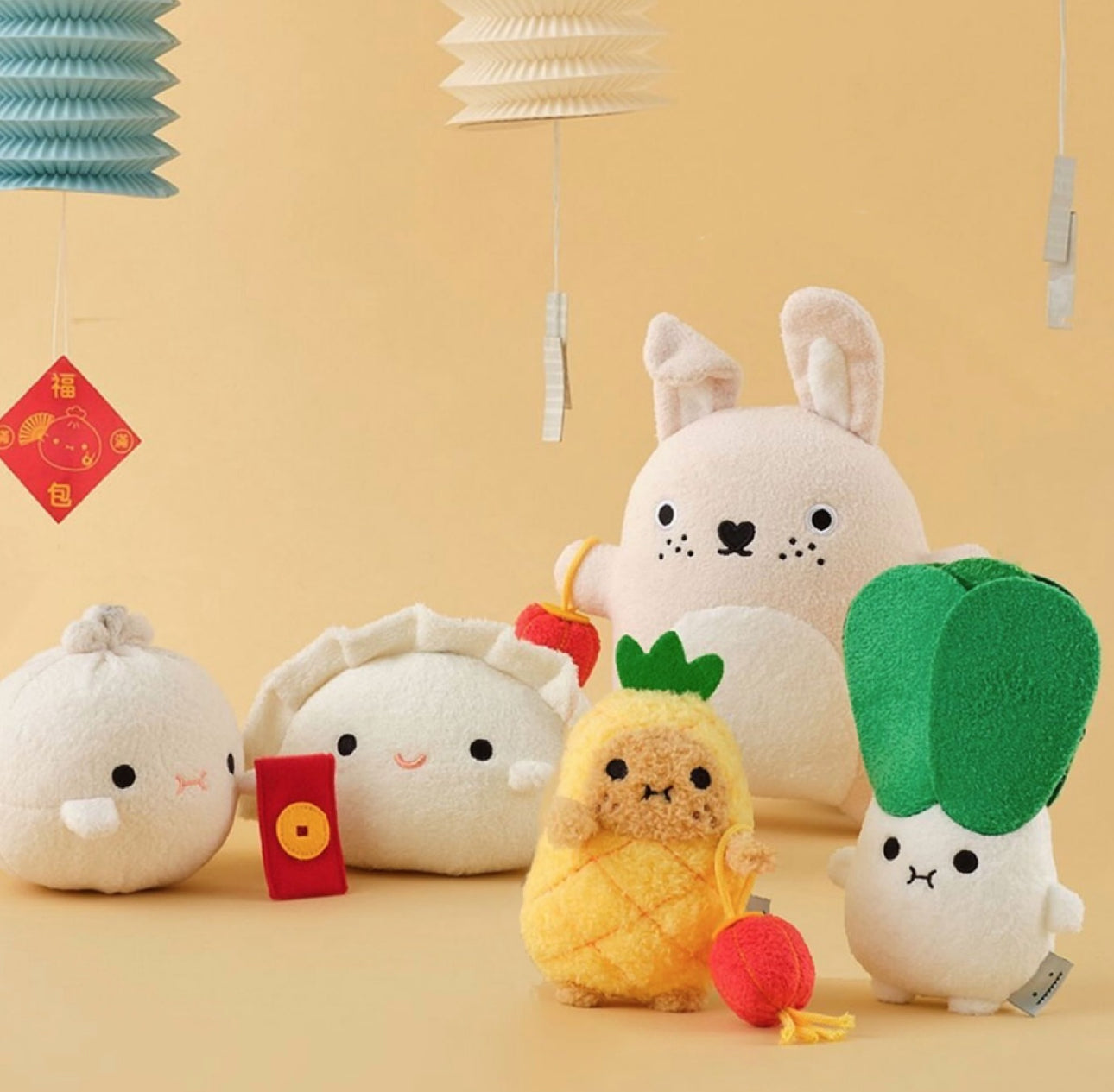 noodoll ricespud mini plush toy - pineapple