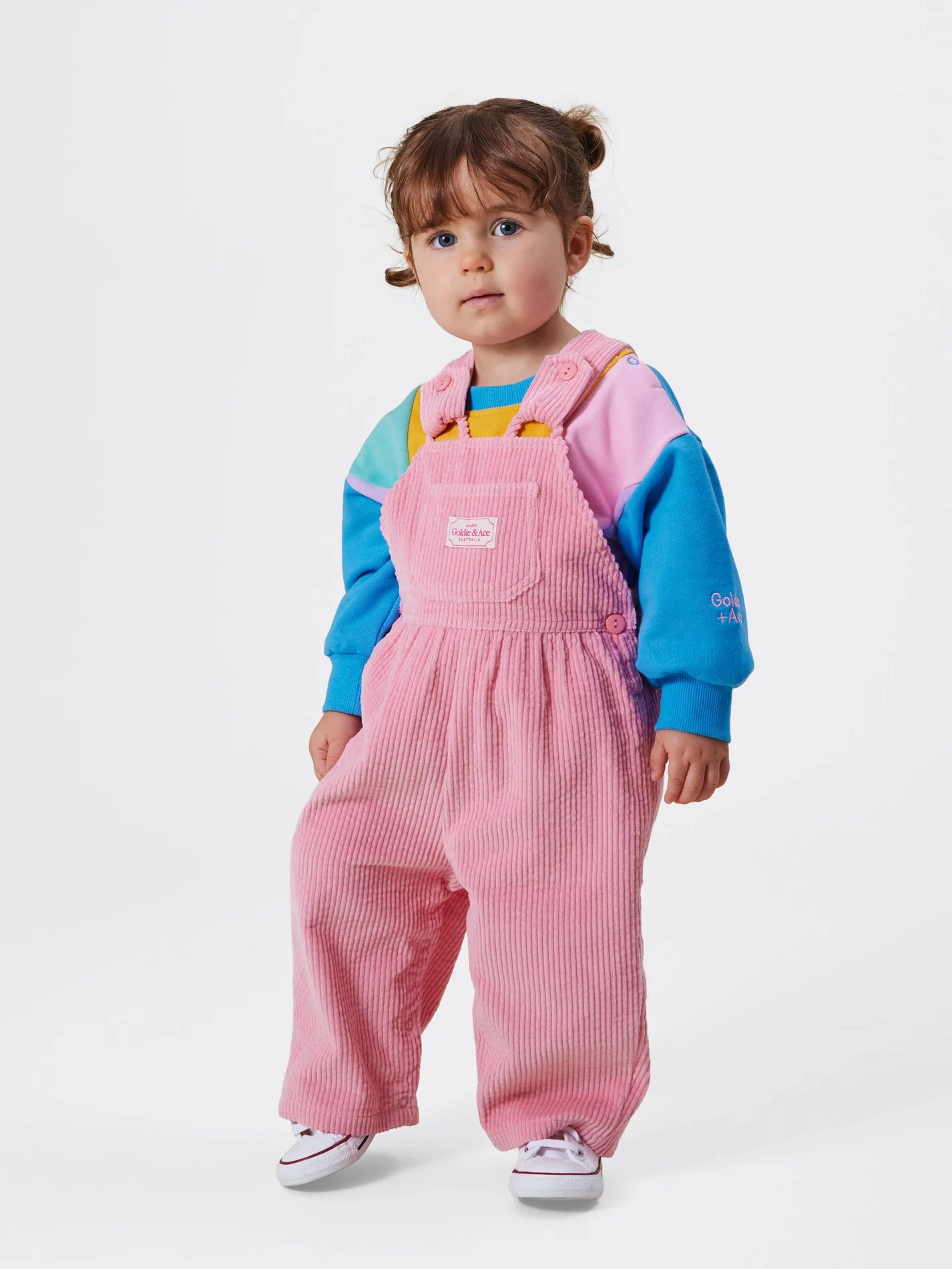 goldie + ace austin sammy cord overalls - pink