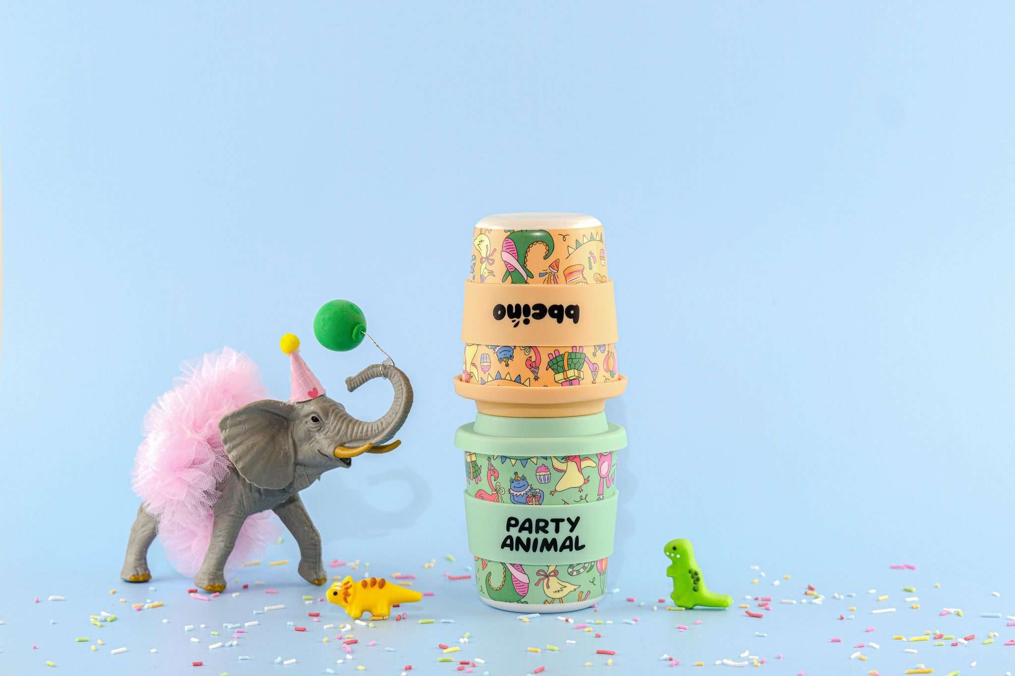 bbcino cup - party animals in green - 240ml
