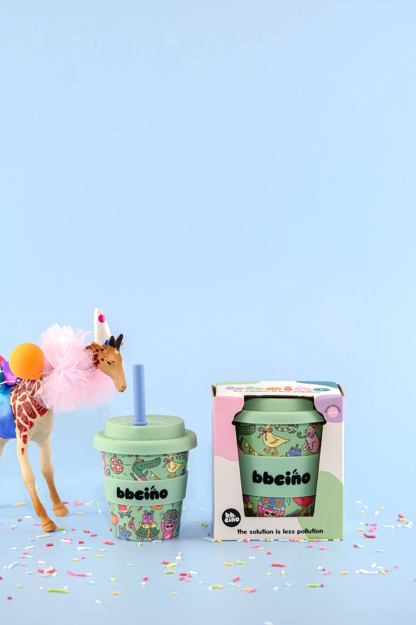 bbcino cup - party animals in green - 120ml
