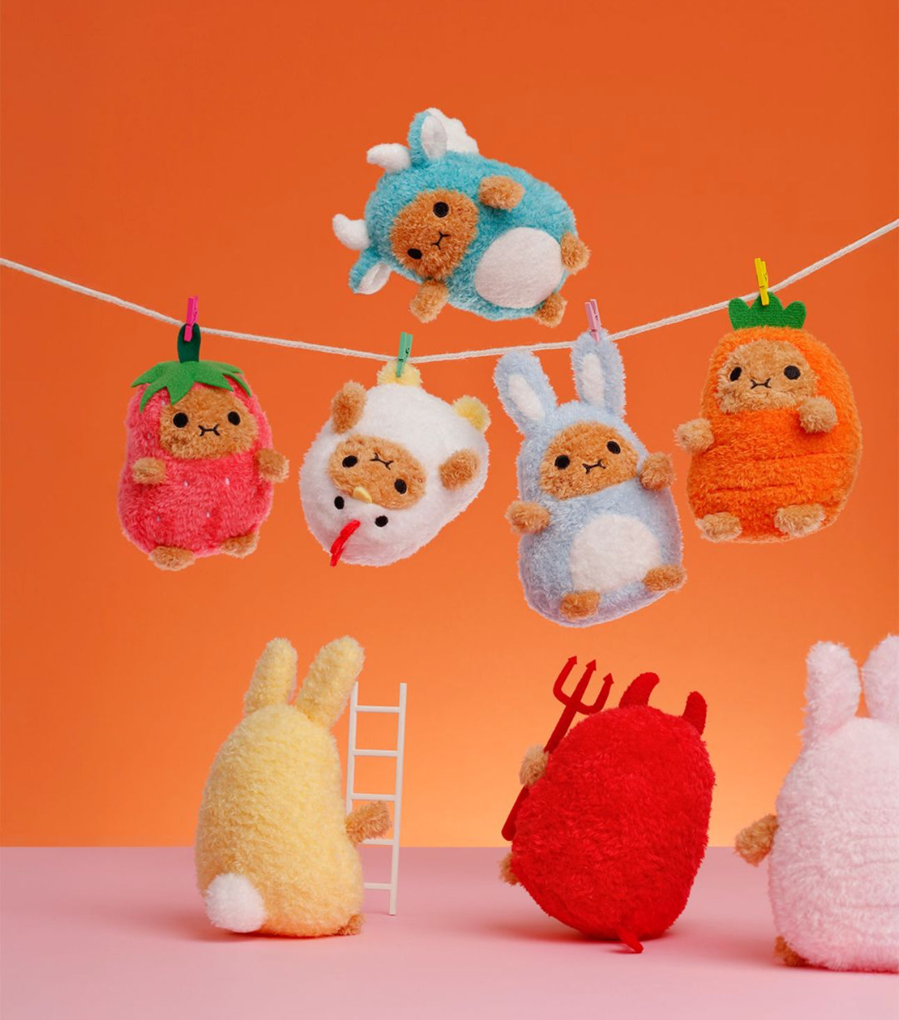 noodoll carrot ricespud mini sitting plush toy