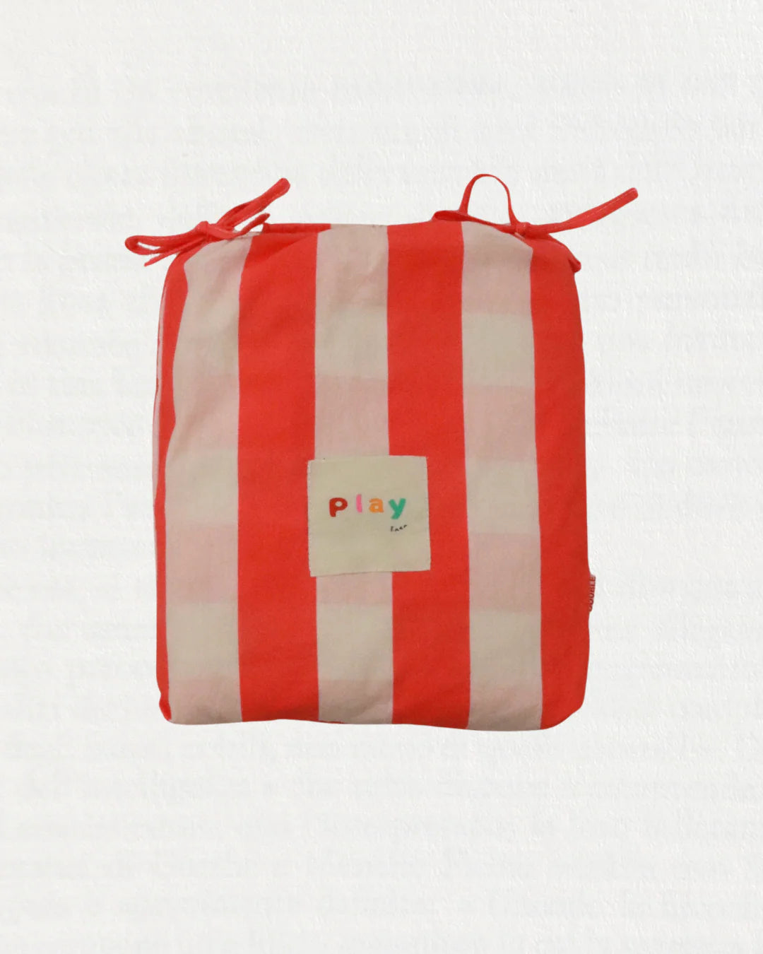 play linen cherry stripe fitted sheet set