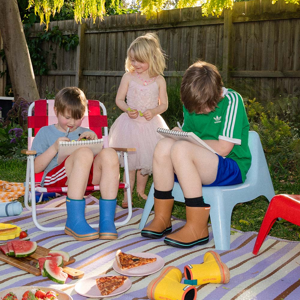 merry people andie kids gumboot - ocean blue