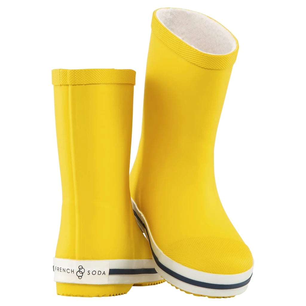 french soda kids natural rubber gumboot - yellow