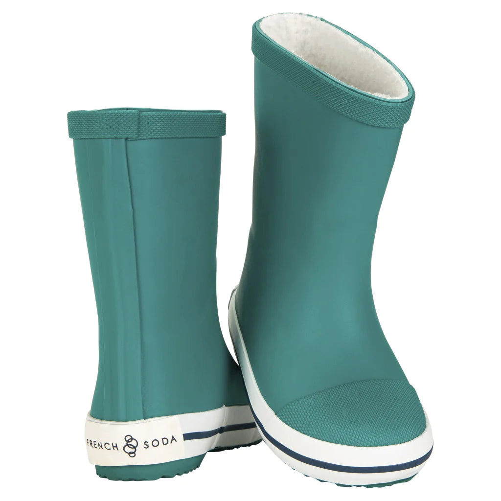 french soda kids natural rubber gumboot - sea green