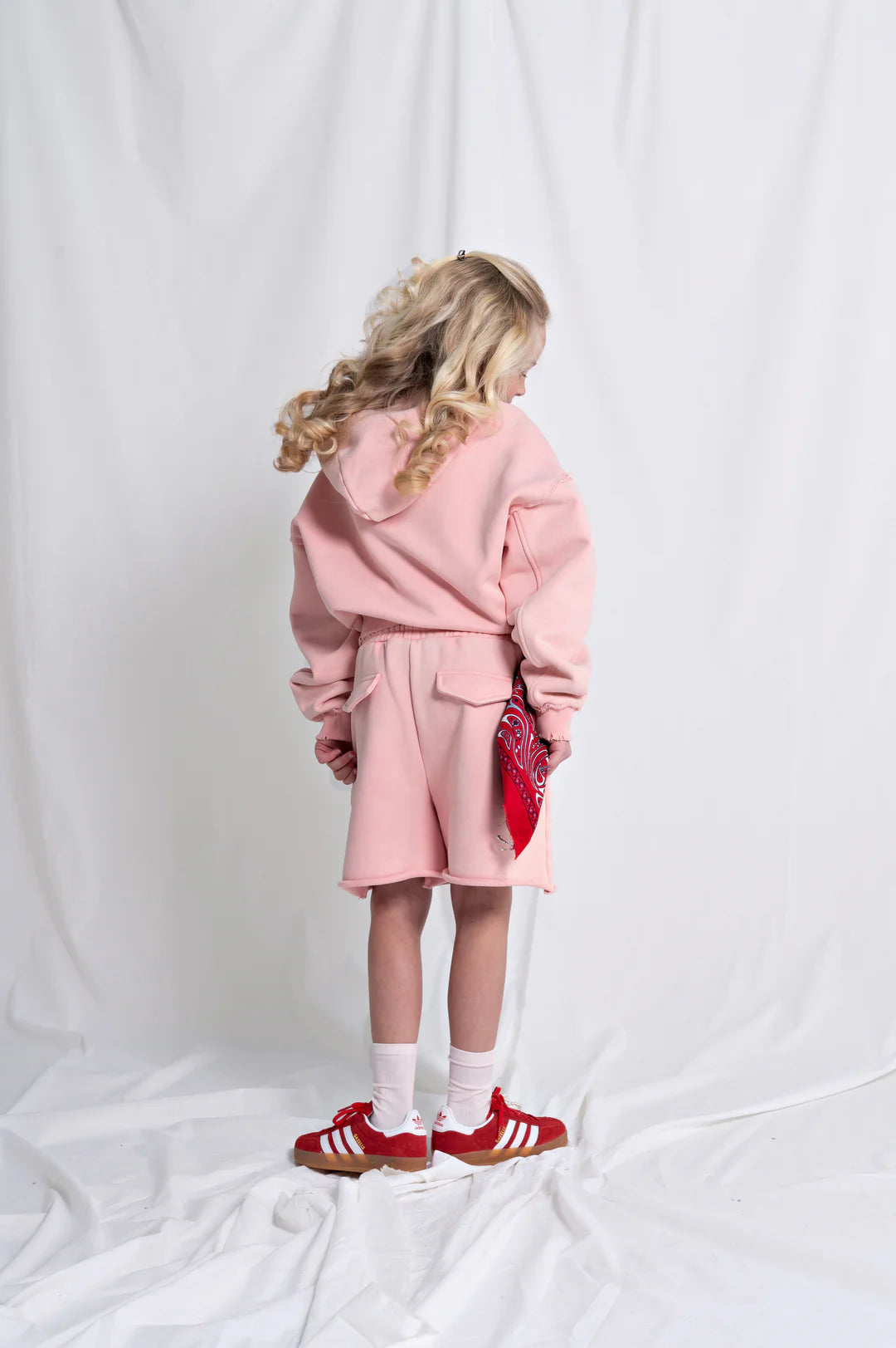 house of basicz the hoodie crop - pink vintage wash