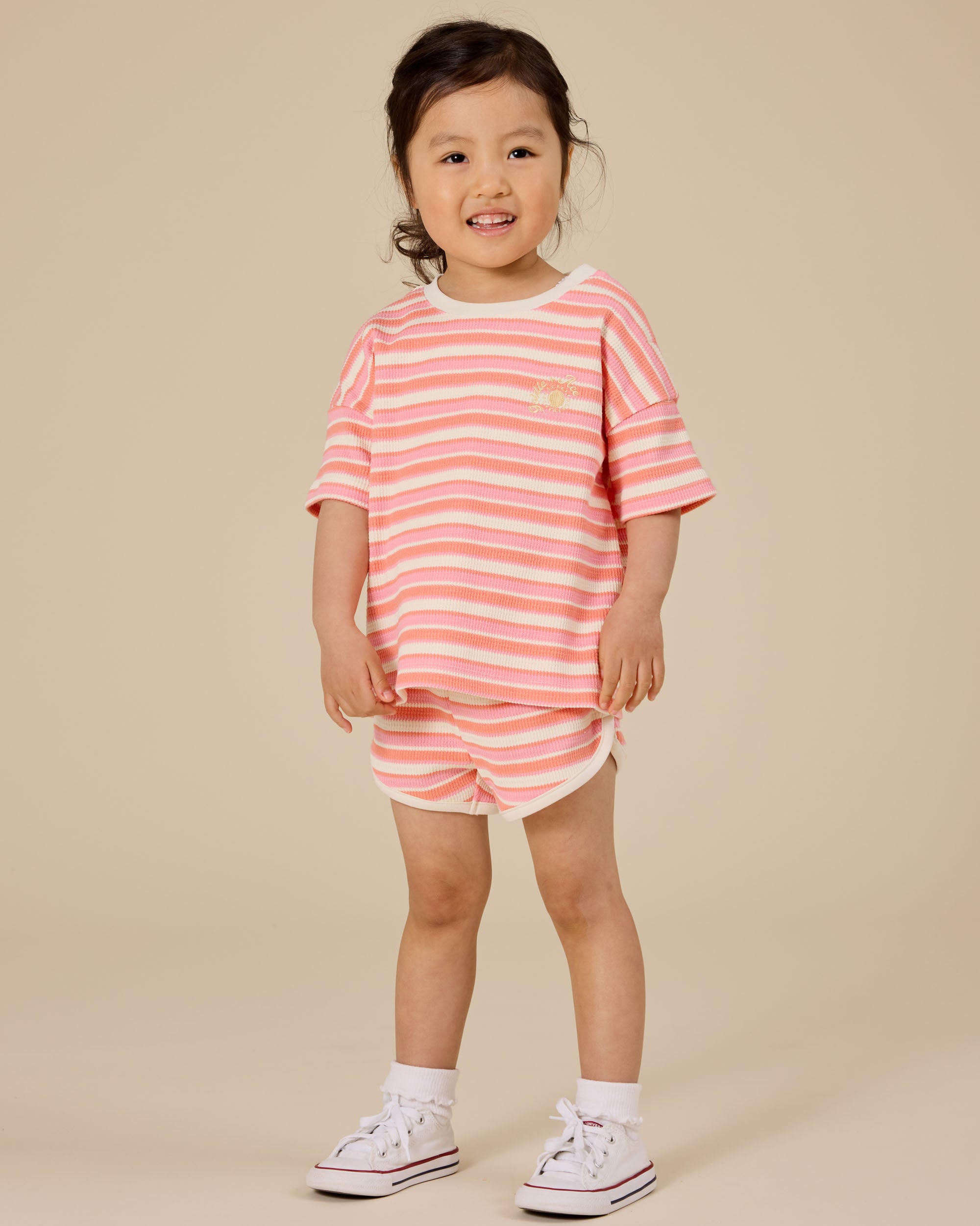 goldie + ace watermelon stripe shorts - pink / peach