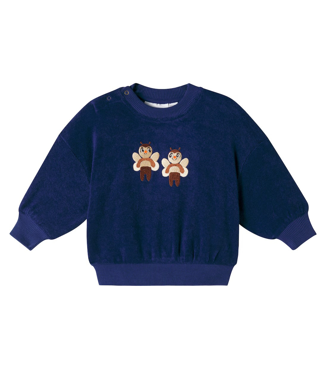 mini rodini bees emb terry baby sweatshirt