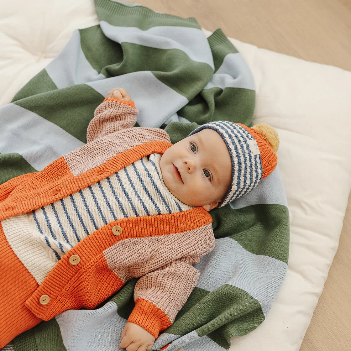 the rest chunky grandpa cardi - poppy split (pre order)