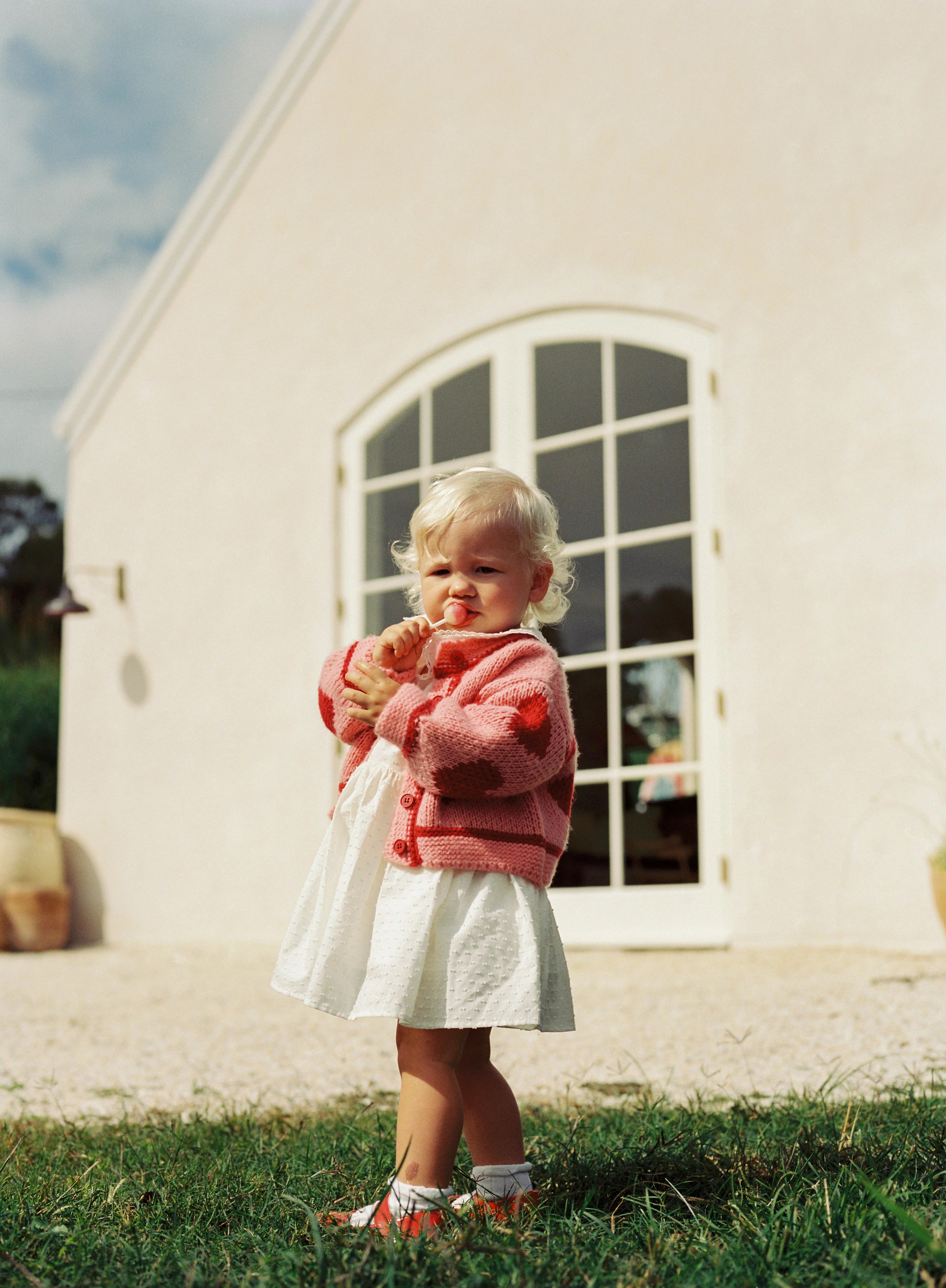 the wholesome store lover knit cardigan - raspberry