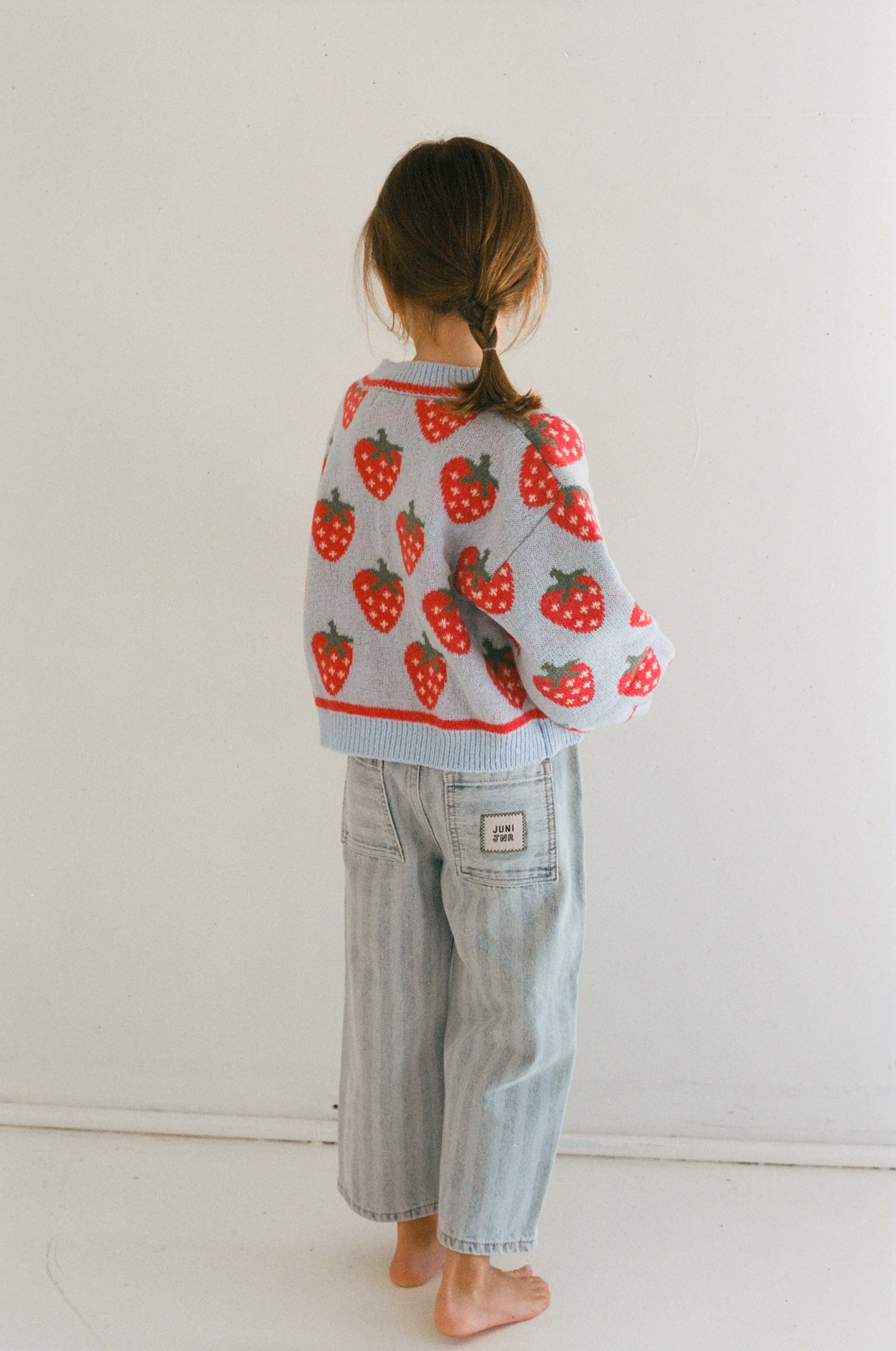 juni jnr strawberry sky knit cardigan