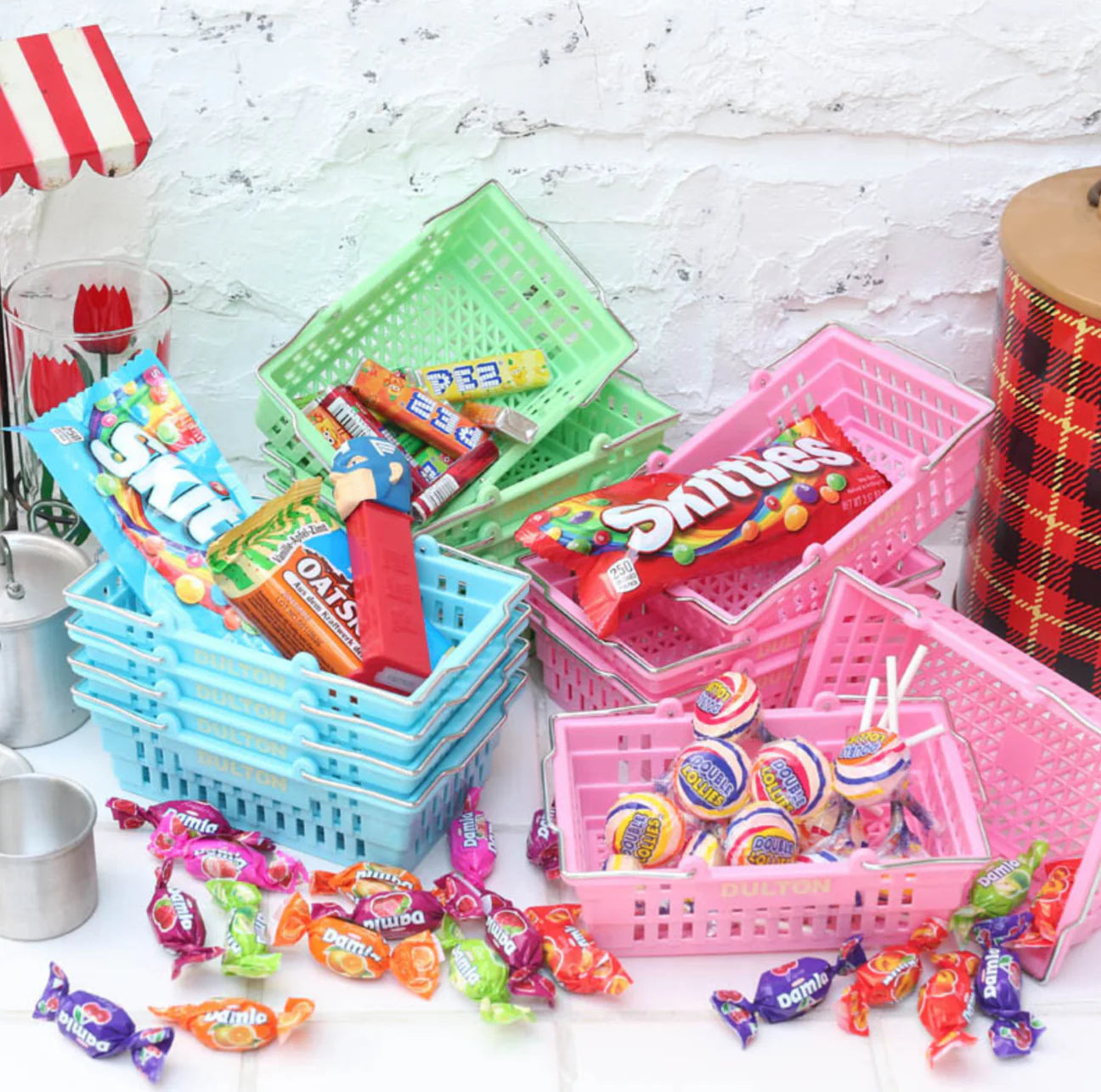dulton mini shopping basket - pink