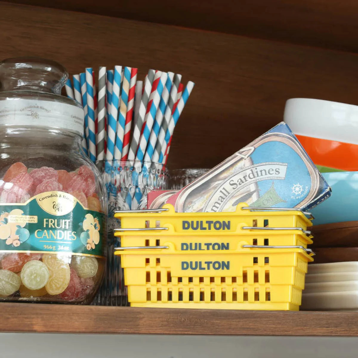 dulton mini shopping basket - yellow
