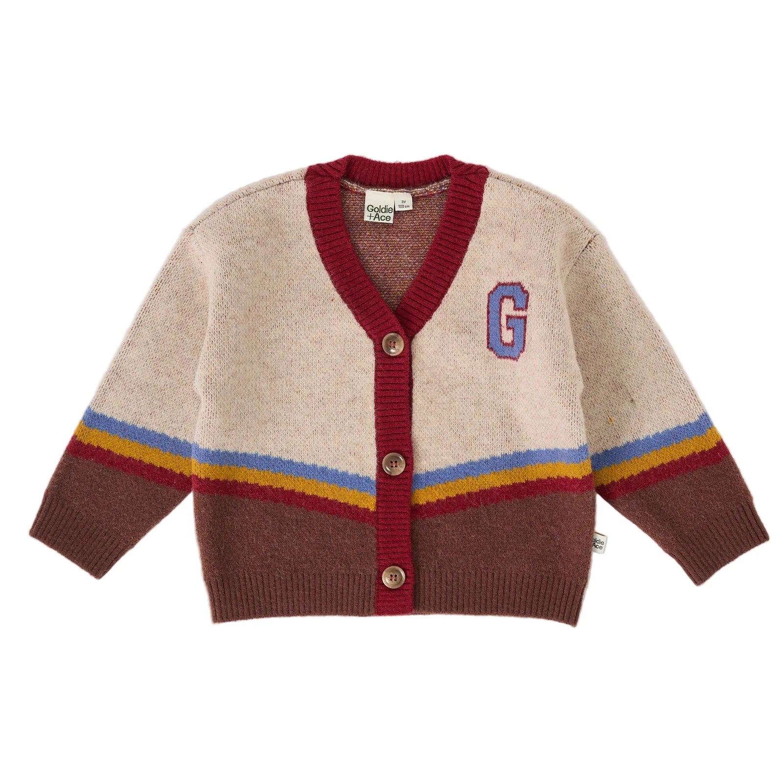 goldie + ace varsity knit cardigan