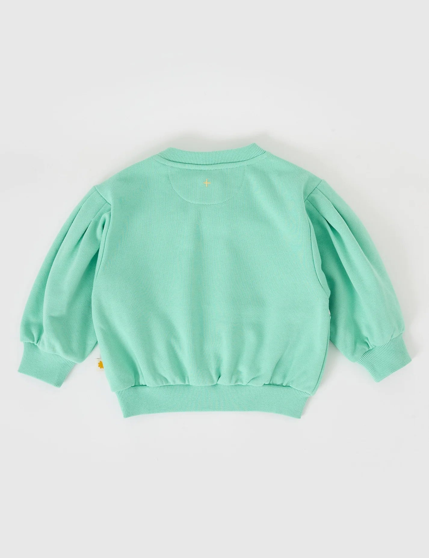 goldie + ace hazel puff sleeve bunny sweater - mint