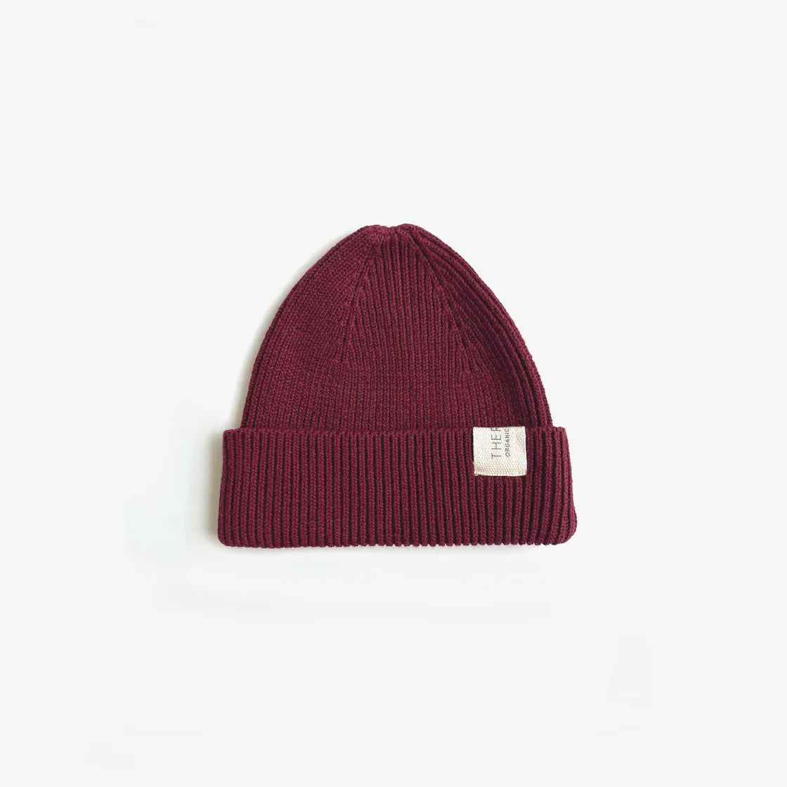 the rest organic cotton rib beanie - plum