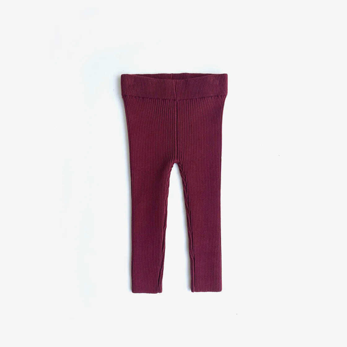 the rest organic cotton rib knit leggings - plum