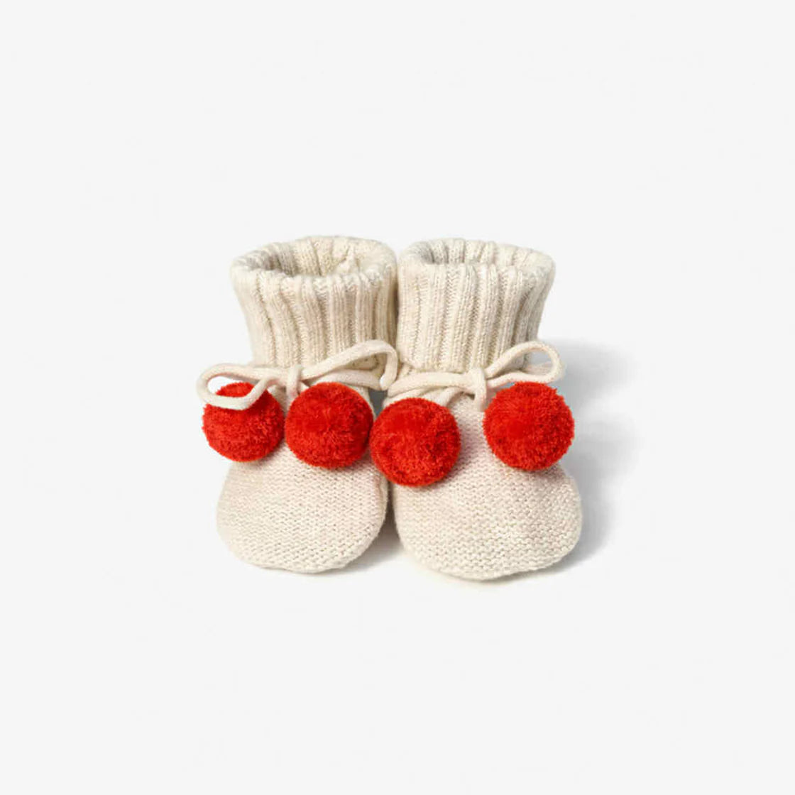the rest organic cotton knit booties - oat marle / tomato (pre order)