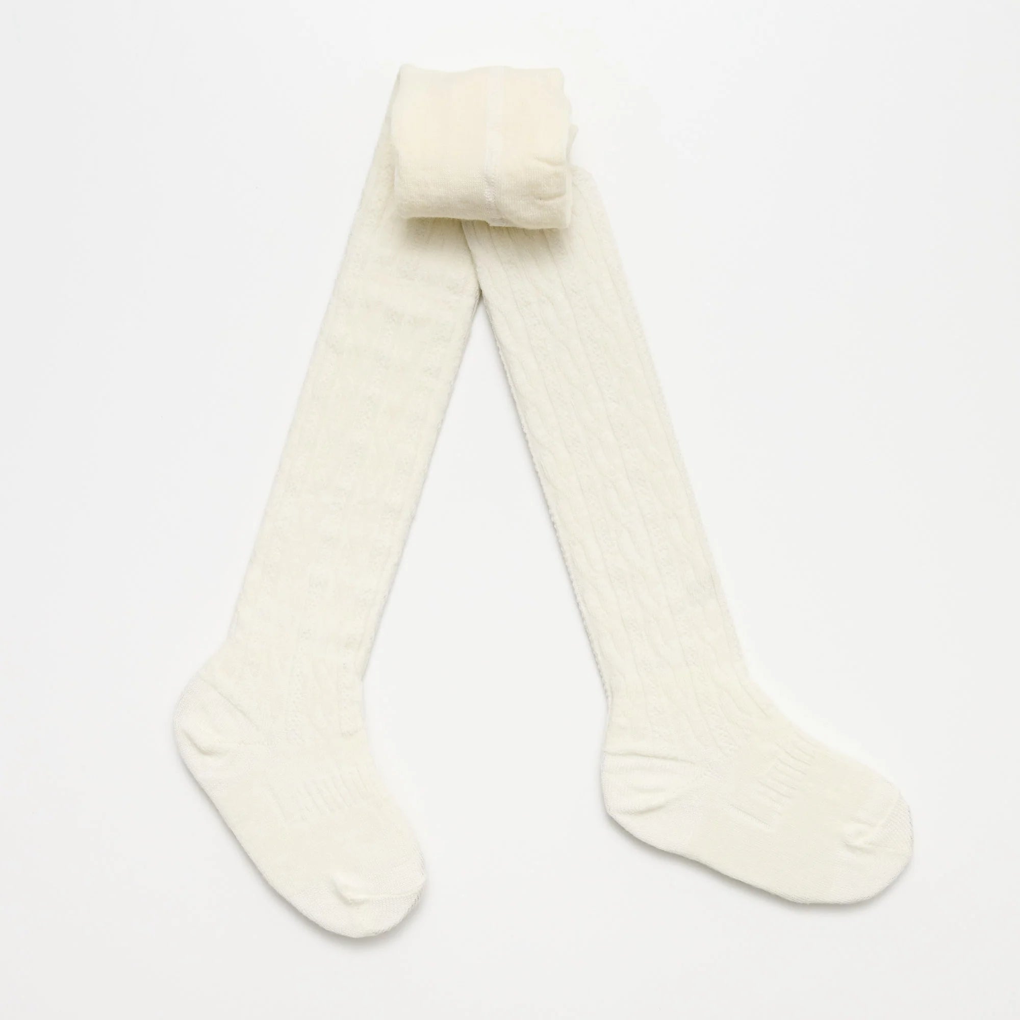 lamington merino wool cable tights - natural