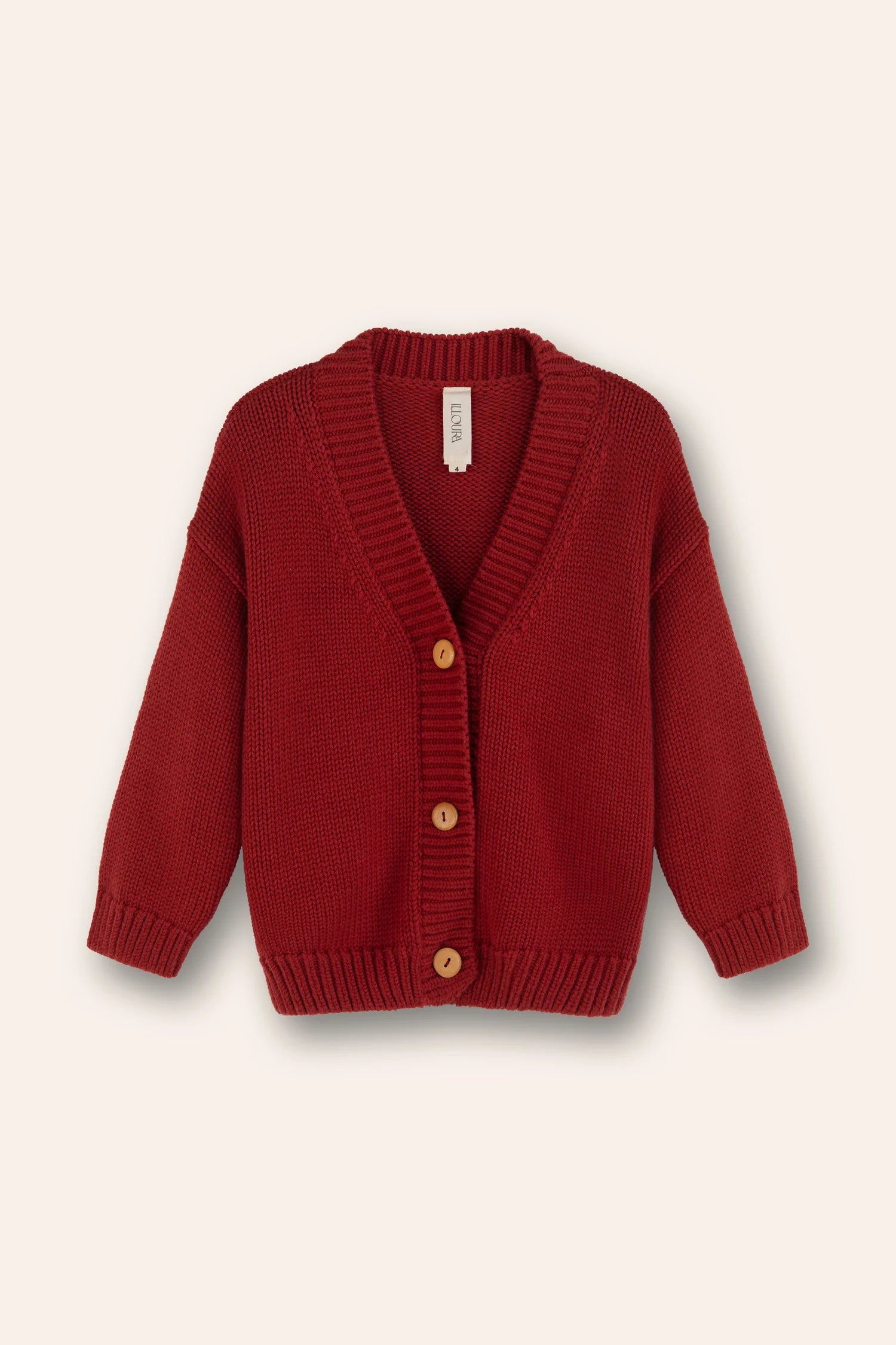illoura the label essential wool knit cardi - chilli