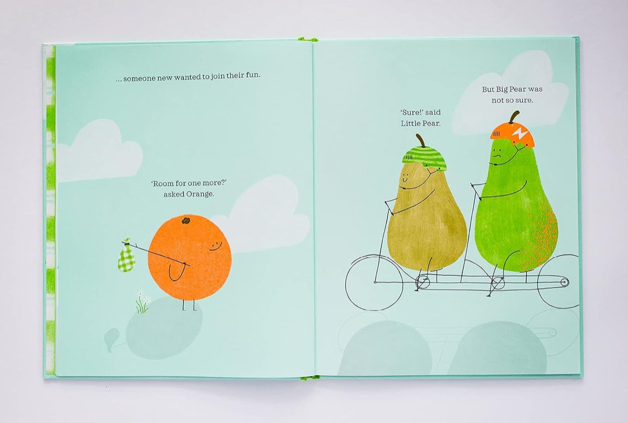 book - a pair of pears and an orange