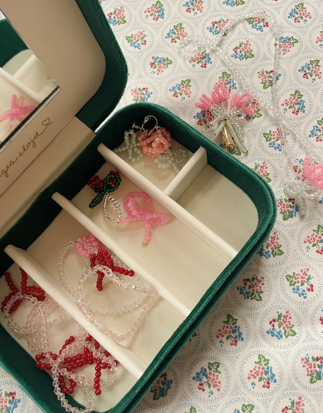 konges slojd all i wish for jewellery set - bottle green