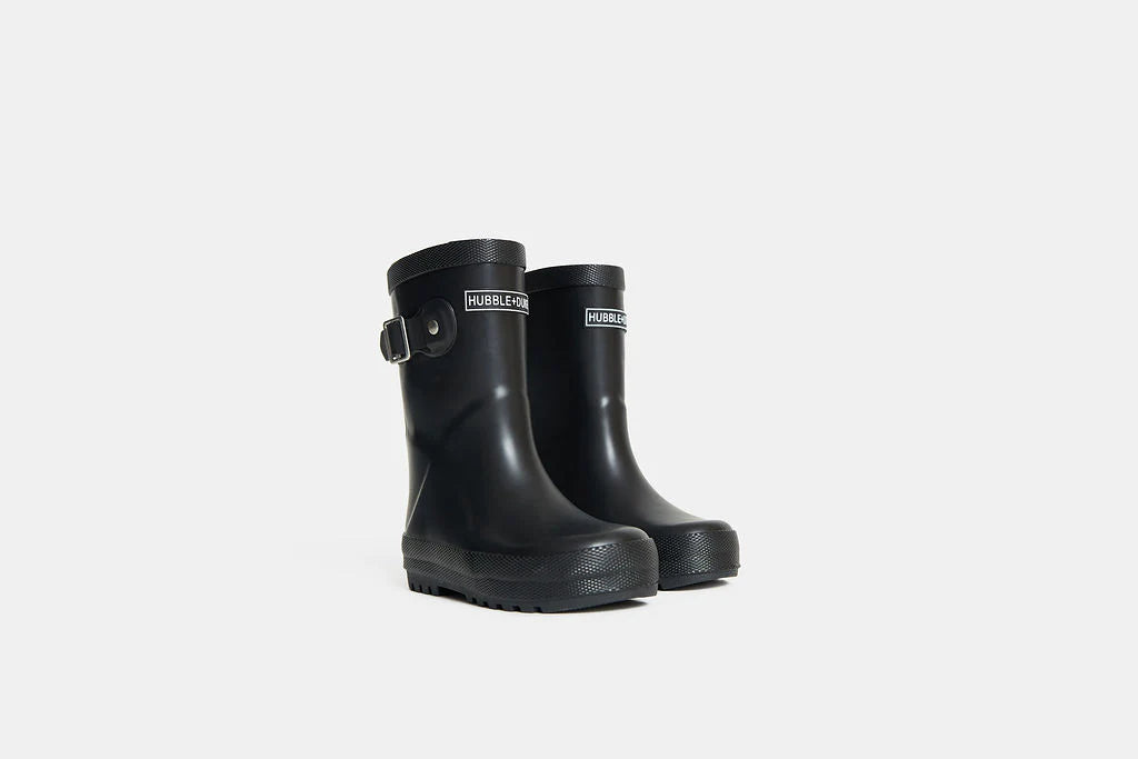 hubble + duke natural rubber gumboots - black