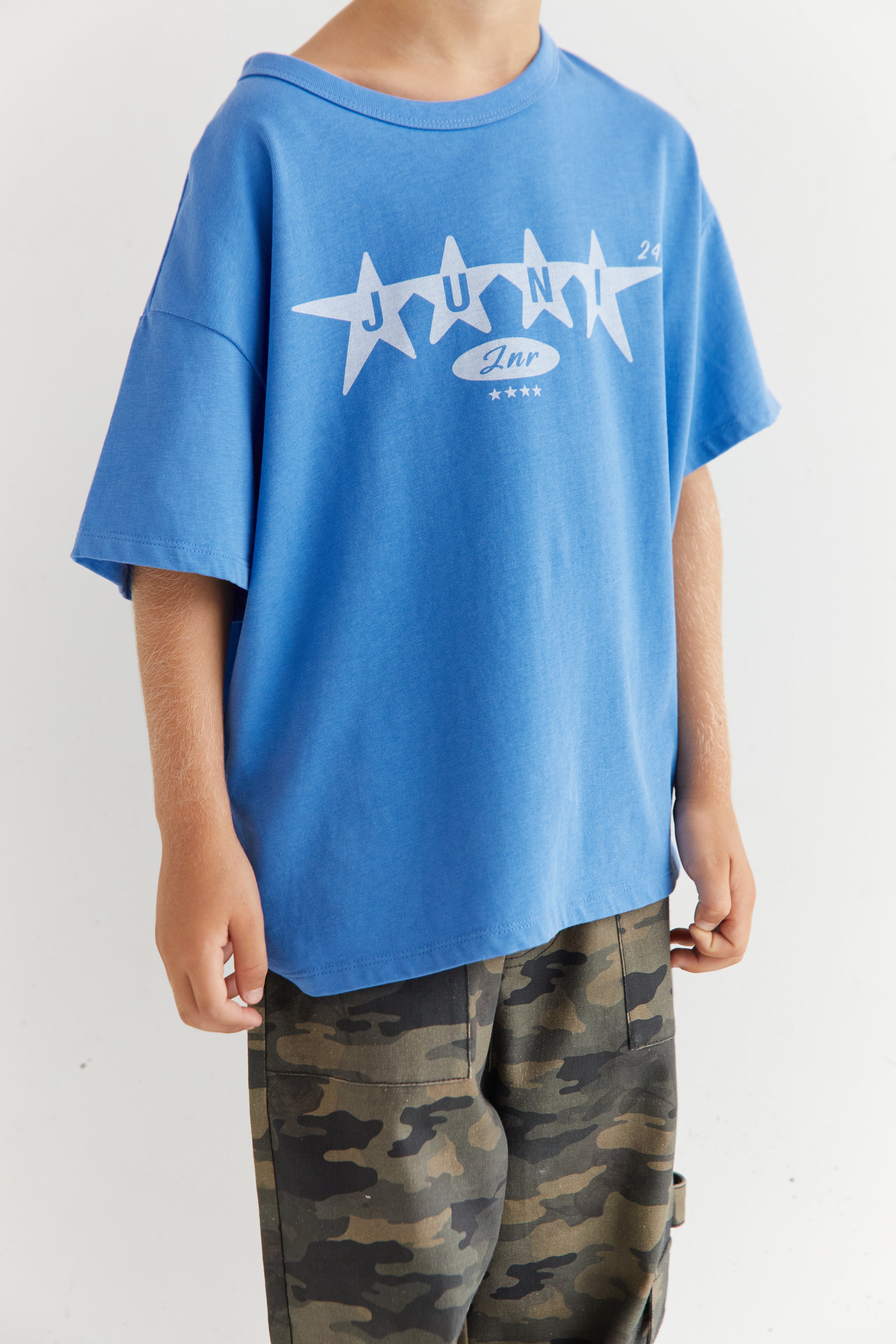 juni jnr star tee - azure