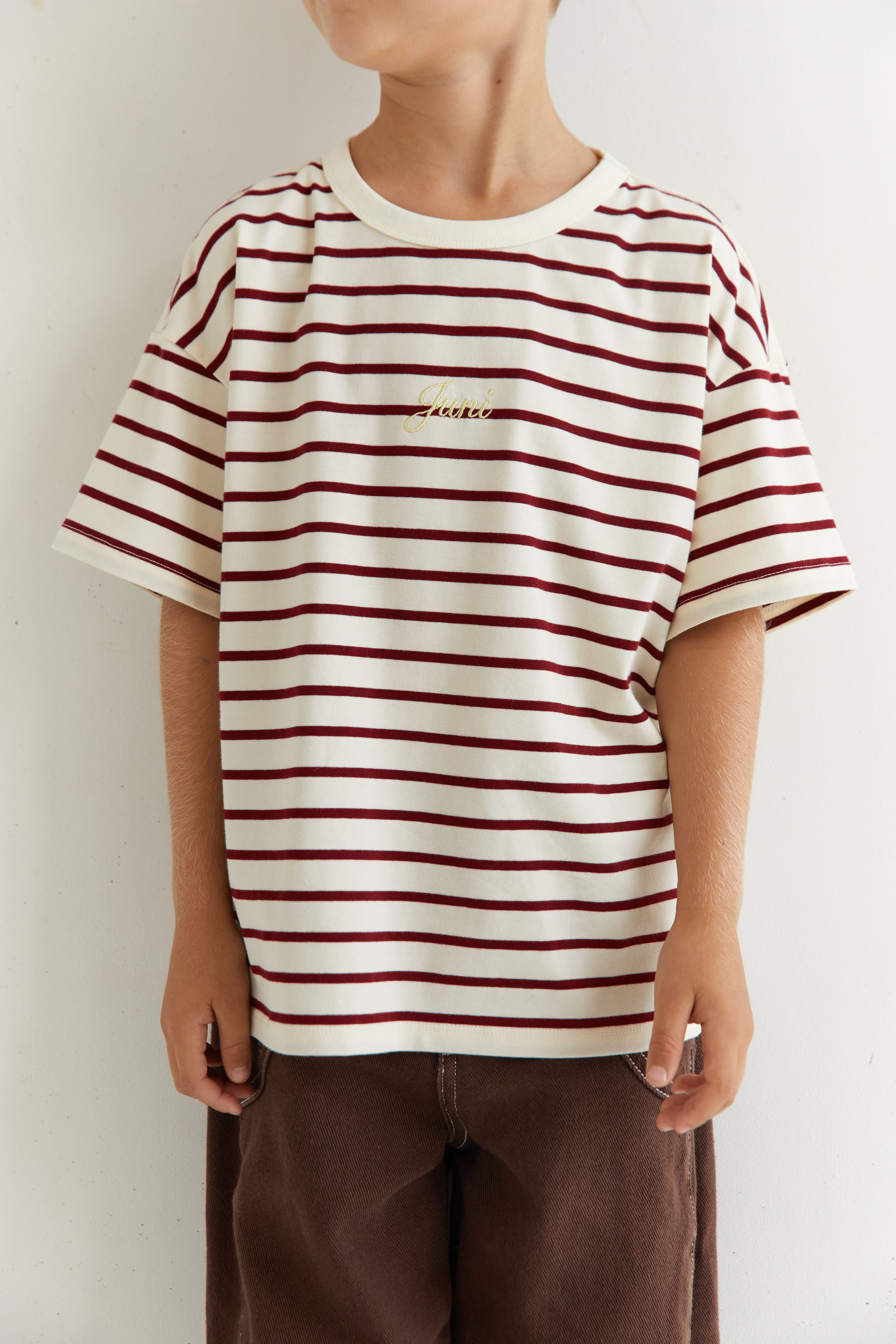 juni jnr zion tee - chilli stripe