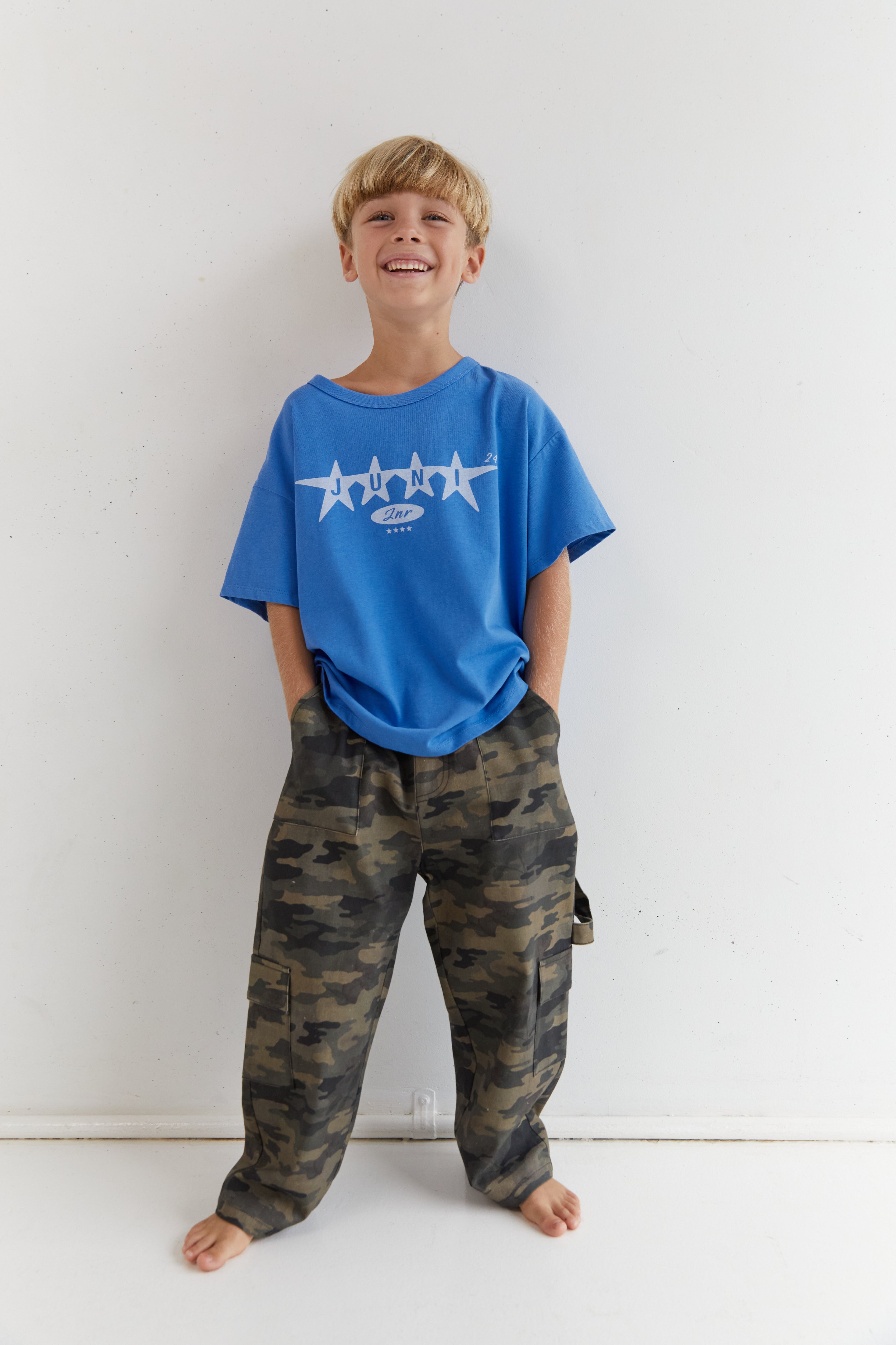 juni jnr star tee - azure