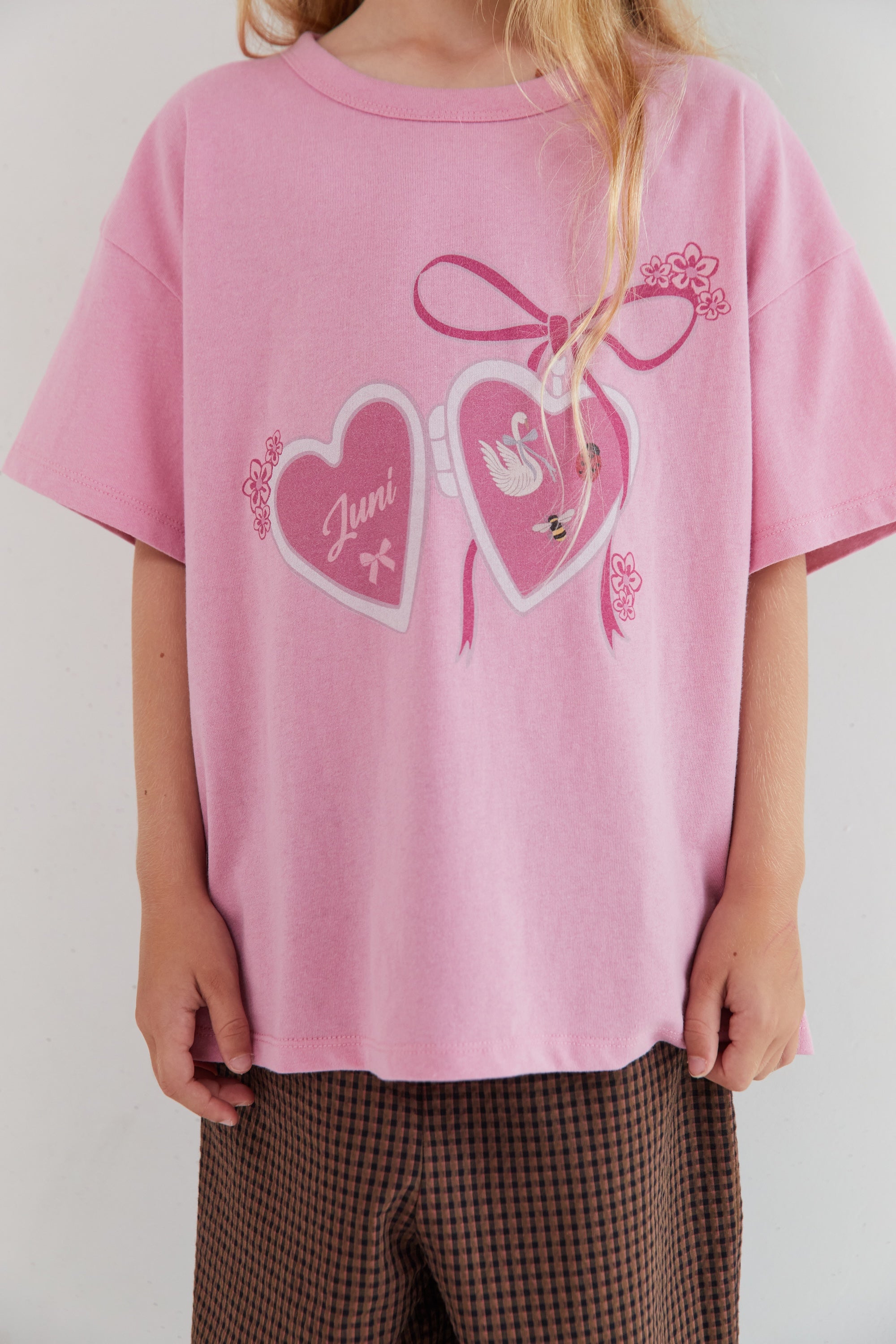 juni jnr love locket tee - pink