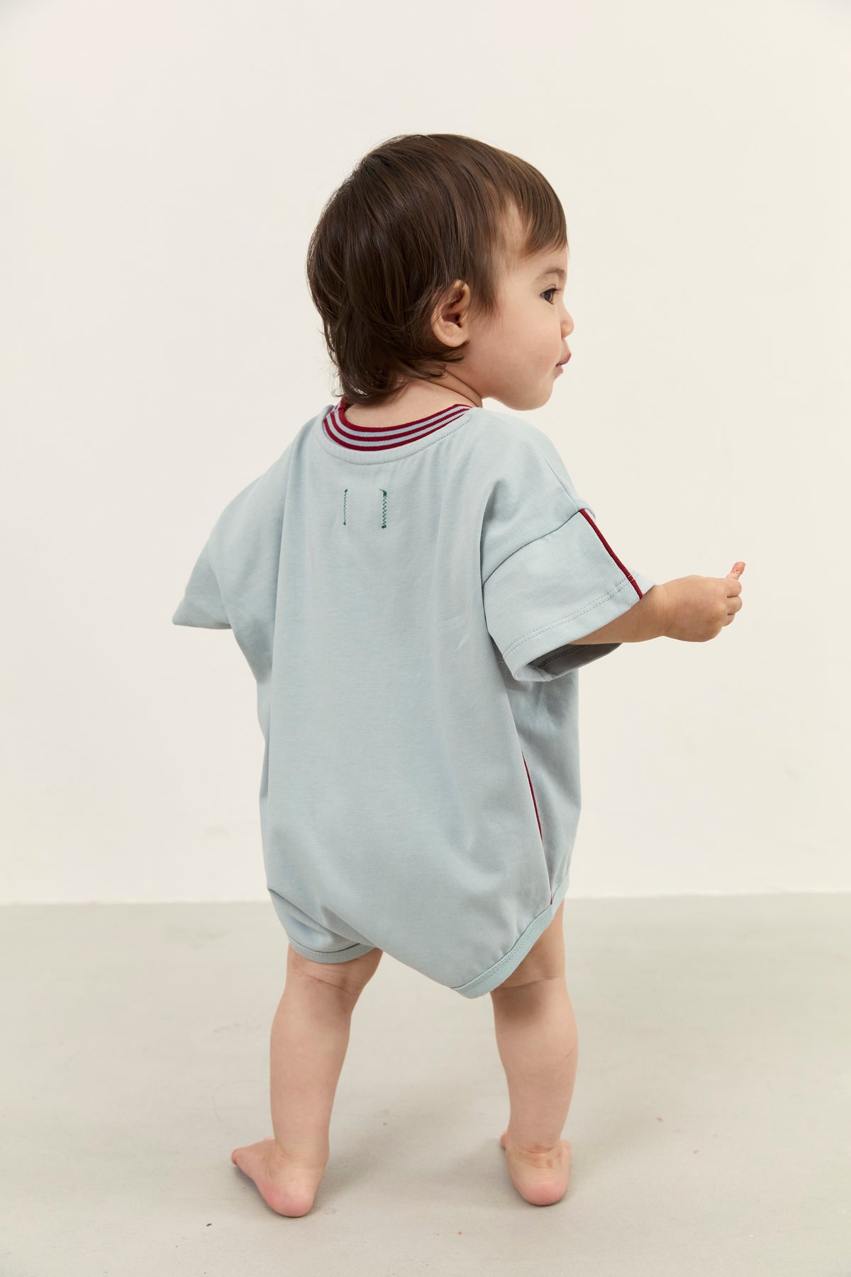 juni jnr riley t-shirt romper - stone blue