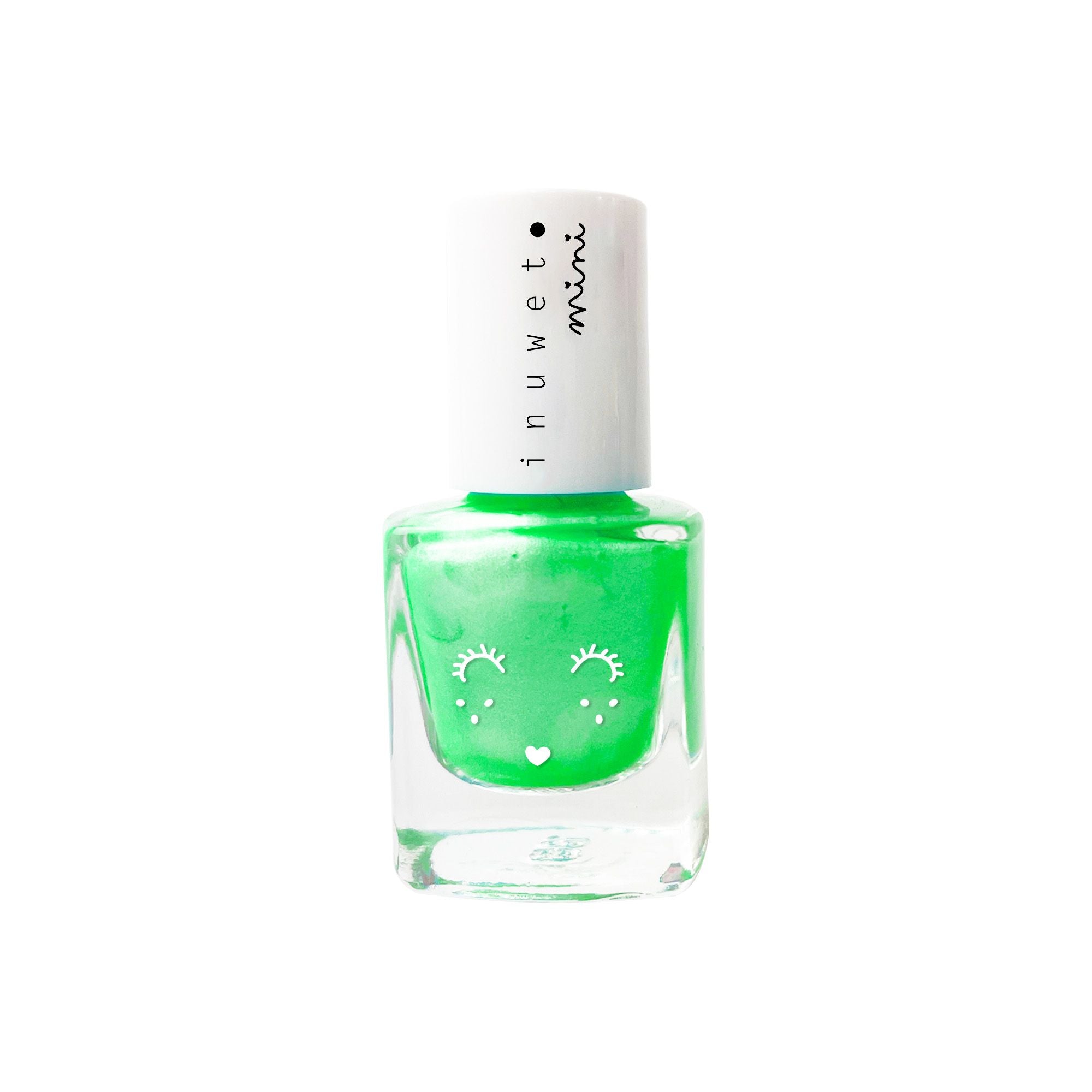 inuwet water based nail polish - fluoro green watermelon